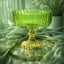 Luxury Fluted Glass Compote Bowl Lotus Jar with Gold Pedestal Stand