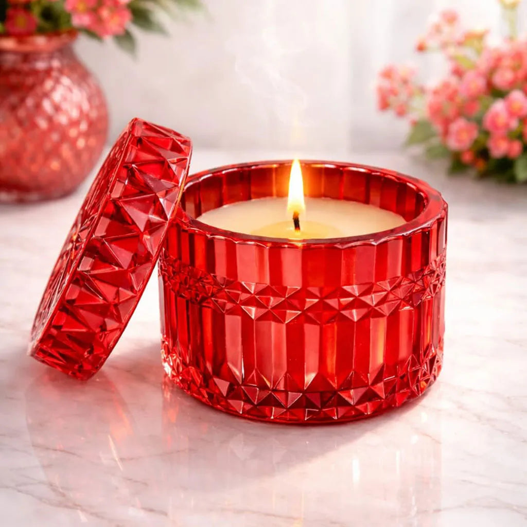 Dimmond Cut Glass Jar