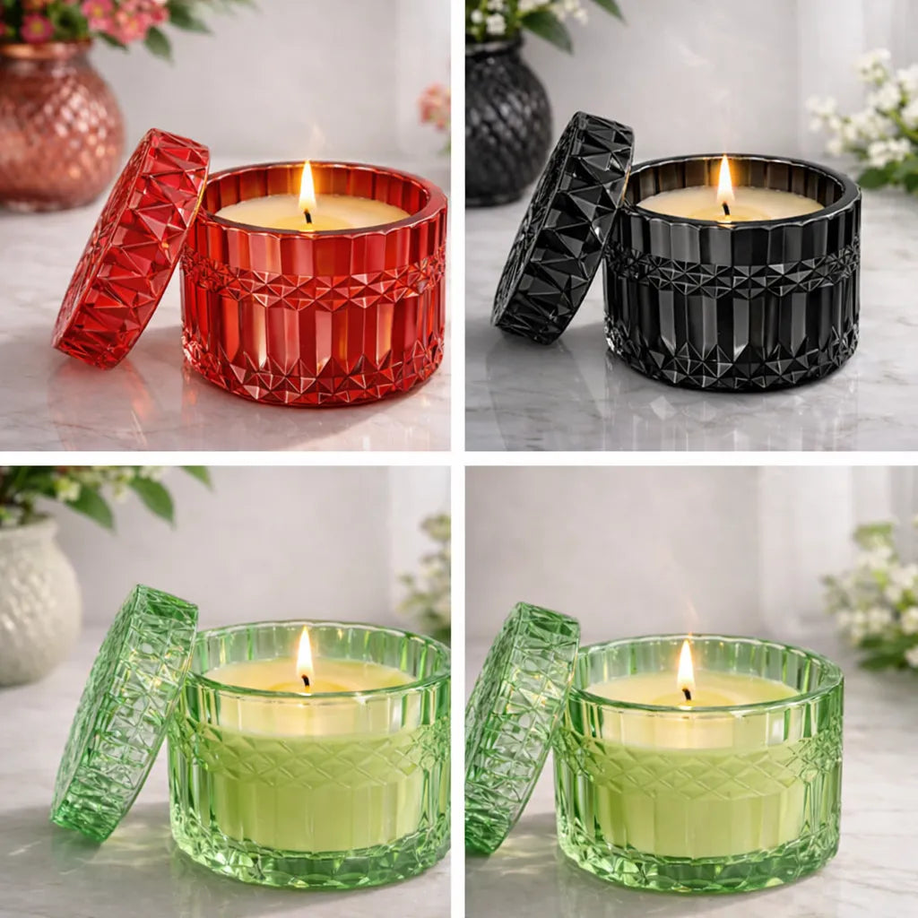 Dimmond Cut Glass Jar