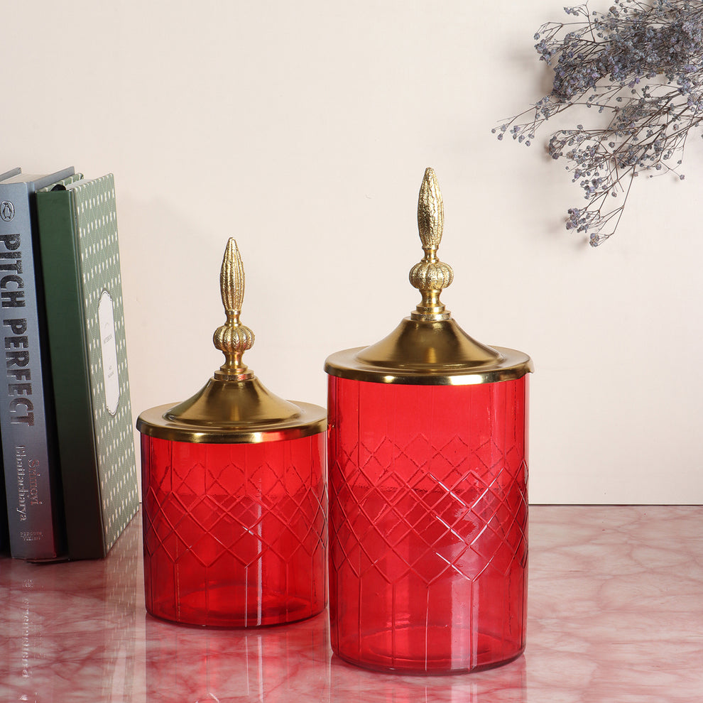 Red decorative jar