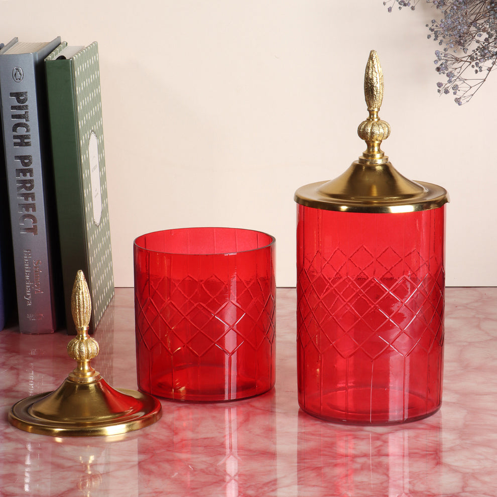Red decorative jar