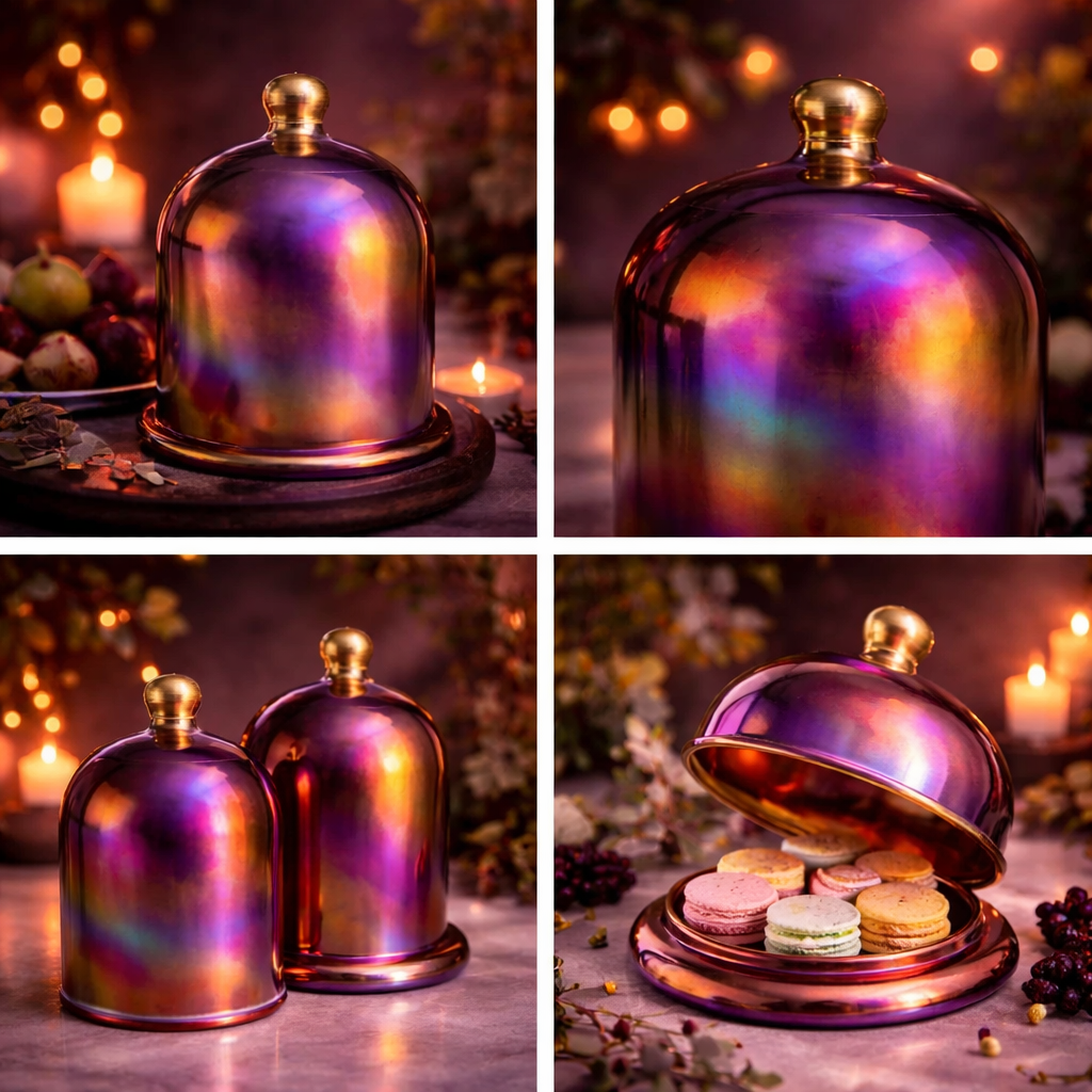 Pearlescent Decorative Glass Bell Jar
