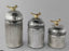 Silver finish decorative jars set of 3 with bird knob