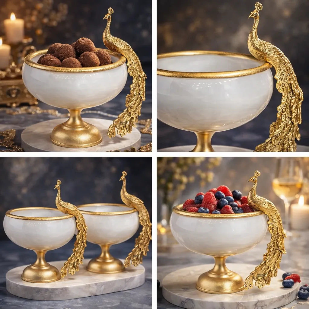 Decorative Metallic Glass Jar Set with Wood Lids Secondary image
