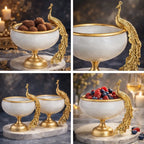 Decorative Metallic Glass Jar Set with Wood Lids