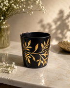 Black Hand-Painted Candle Votive - 70ML