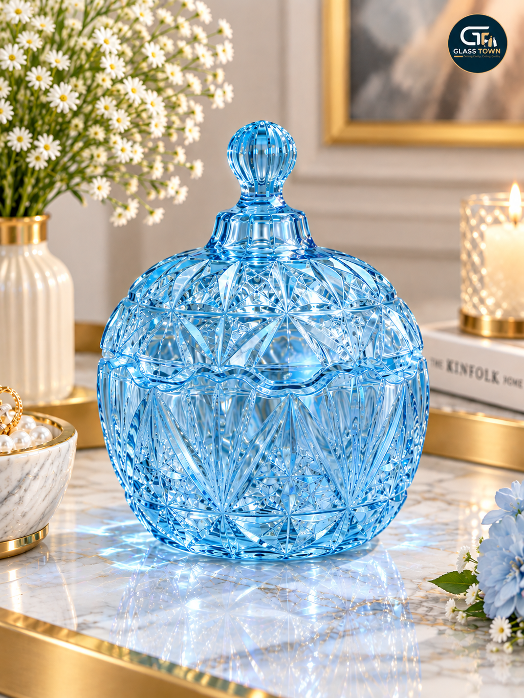 Royal Crystal Cut Glass Candy Jar 250ML
