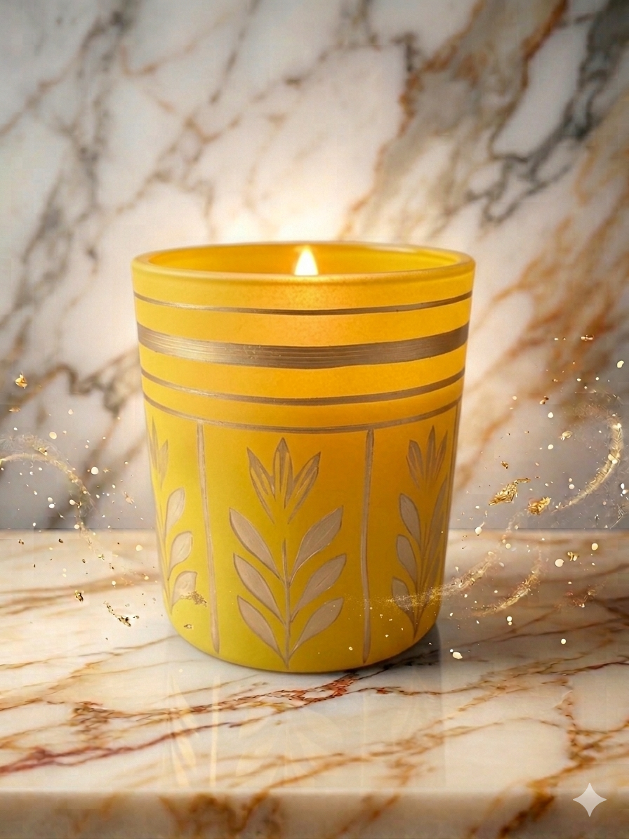 Luxury Mate Finish Yellow Glass Secondary image