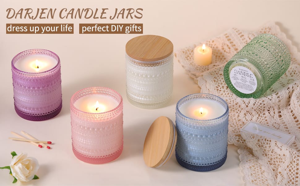 Pink Hobnail Glass Scented Candle