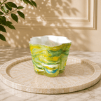 Multicoloured Marble Finish Small Candle holder