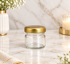 Elegant Gold-Lid Glass Storage Jar -30 ml