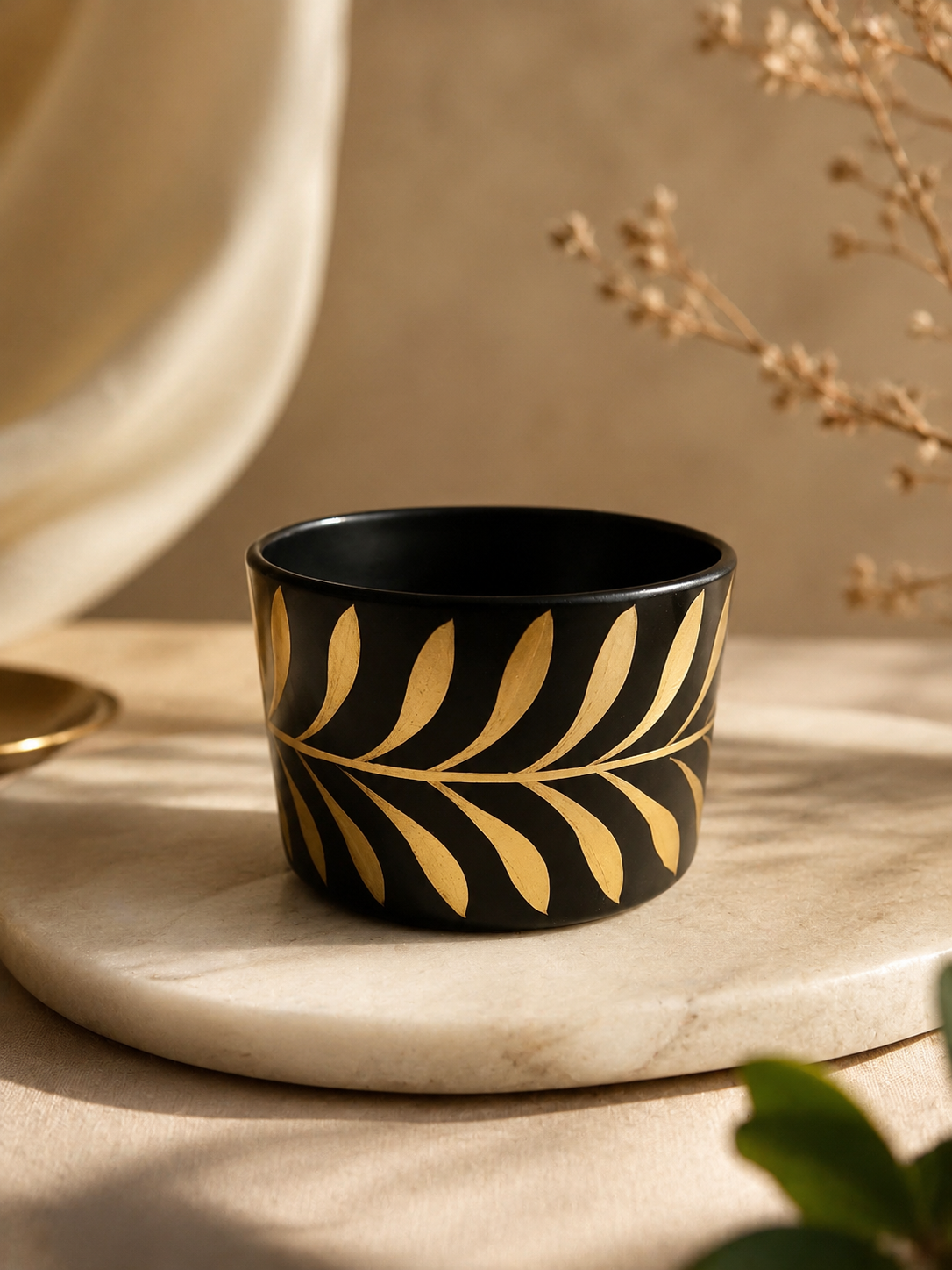 Luxury Black Hand Painted murphy Cup Secondary image