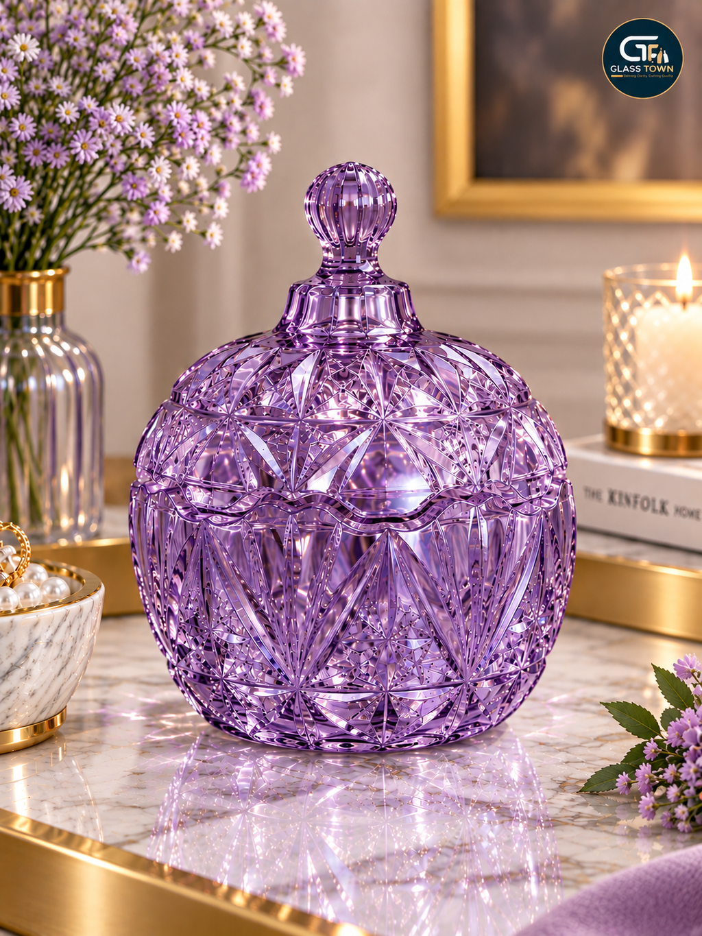 Royal Crystal Cut Glass Candy Jar 250ML