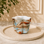 Multicoloured Marble Finish Small Candle holder